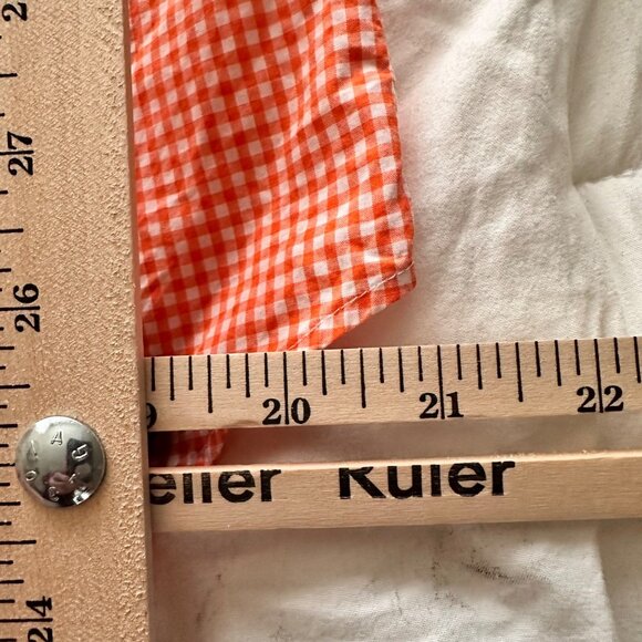 Ralph Lauren Mens Classic Fit Orange Gingham Button-Down Shirt M Preppy Academia - Picture 8 of 12